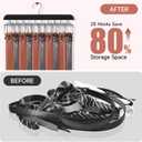 Belt Hanger for Closet, Holds Max 60 Belts, Wooden 20 Hooks Belt Organizer Wardrobe Accessory, 360 Rotatable Belt Storage Hanger Rack Space Saver for Belt, Bra, Tank Top, Tie, Scarf (2)