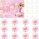 24 Pcs Floating Candles for Centerpieces and Floating Flowers for Centerpieces Pink Artificial Flowers Vase Fillers for Wedding Table Party Home Decoration