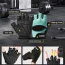 HOZMOZ Ventilated Weight Lifting Gloves, Thick Padded Workout Gym Gloves with Full Palm Protection & Grip & Shock Absorption for Women & Men's Fitness Exercise Training, Medium
