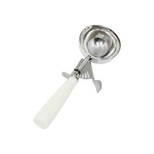 New Star Foodservice 34905 Commercial-Grade Thumb Press Food Disher/Ice Cream Scoop, 18/8 Stainless Steel, 0.875 oz, Size 40, White