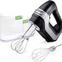 Hamilton Beach Professional 5-Speed Electric Hand Mixer with High-Performance DC Motor, Slow Start, Snap-On Storage Case, Stainless Steel Beaters & Whisk, Black (62651)