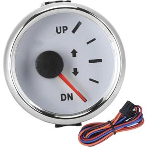Boat Trim Gauge 52mm (2 Inch) 0-190ohm Trim Tilt Indicator Red Backlight with White Dial Silver Frame