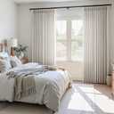 Pinch Pleated Linen Curtains 96 Inches Long for Living Room 2 Panel Set Oatmeal Light Filtering Pinch Pleat Hooks Rings Back Tab Neutral Boho Farmhouse 96 Inch Curtain Drapes for Bedroom Window