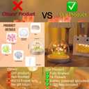 Tulip Night Light Lamp  16 LED Flowers in Glass Dome with Wooden Base, Decorative Desk Lamp, Gift for Women, Batteries and Gift Bag Included