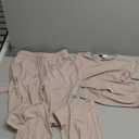 Trendy Queen Women's 2 Piece Matching Lounge Set Long Sleeve Side Ruching Top Wide Leg Drawstring Pants Set with Pockets, Size: XS