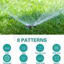 2 Pcs Multipurpose Lawn Sprinkler 8 Pattern Reliable Water Sprinkler Lightweight Yard Sprinkler for Watering Small Areas, Lawns, Plant Irrigation, Garden and Playing, Dark Green