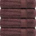 Ample Decor Bathroom Hand Towel 18 X 28 Inch 600 GSM 100% Cotton, Soft Absorbent - 6 Pcs Brown