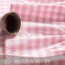 Romanstile Gingham Ruffled Tablecloth Rectangle - Waterproof Linen Cotton Checkered Table Cloth, Outdoor Plaid Table Cover for Picnic, Camping, Party - 60 x 120 Inch, Pink