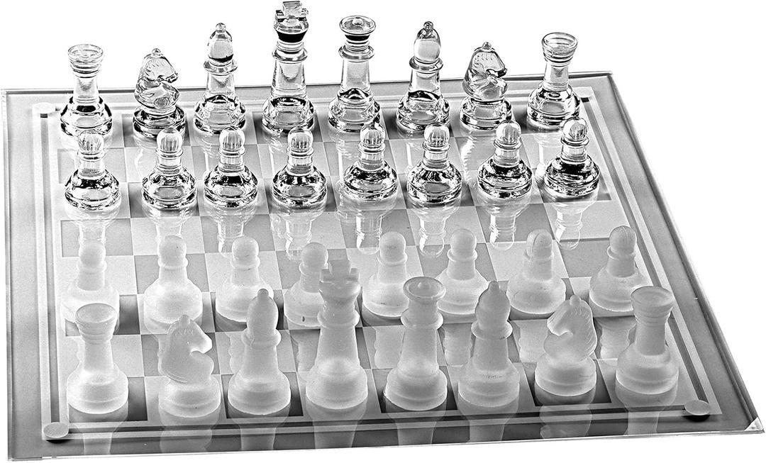 Glass Chess Board Anti-Broken Elegant Glass Chess Pieces Chess Game Chess Set Chess Game