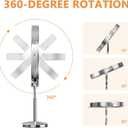 Hasipu 10 LED Makeup Mirror with 7X Magnification - Rechargeable Vanity Mirror, 3 Color Modes, Touch Control, 360 Rotation & Adjustable Height (Antique Silver)