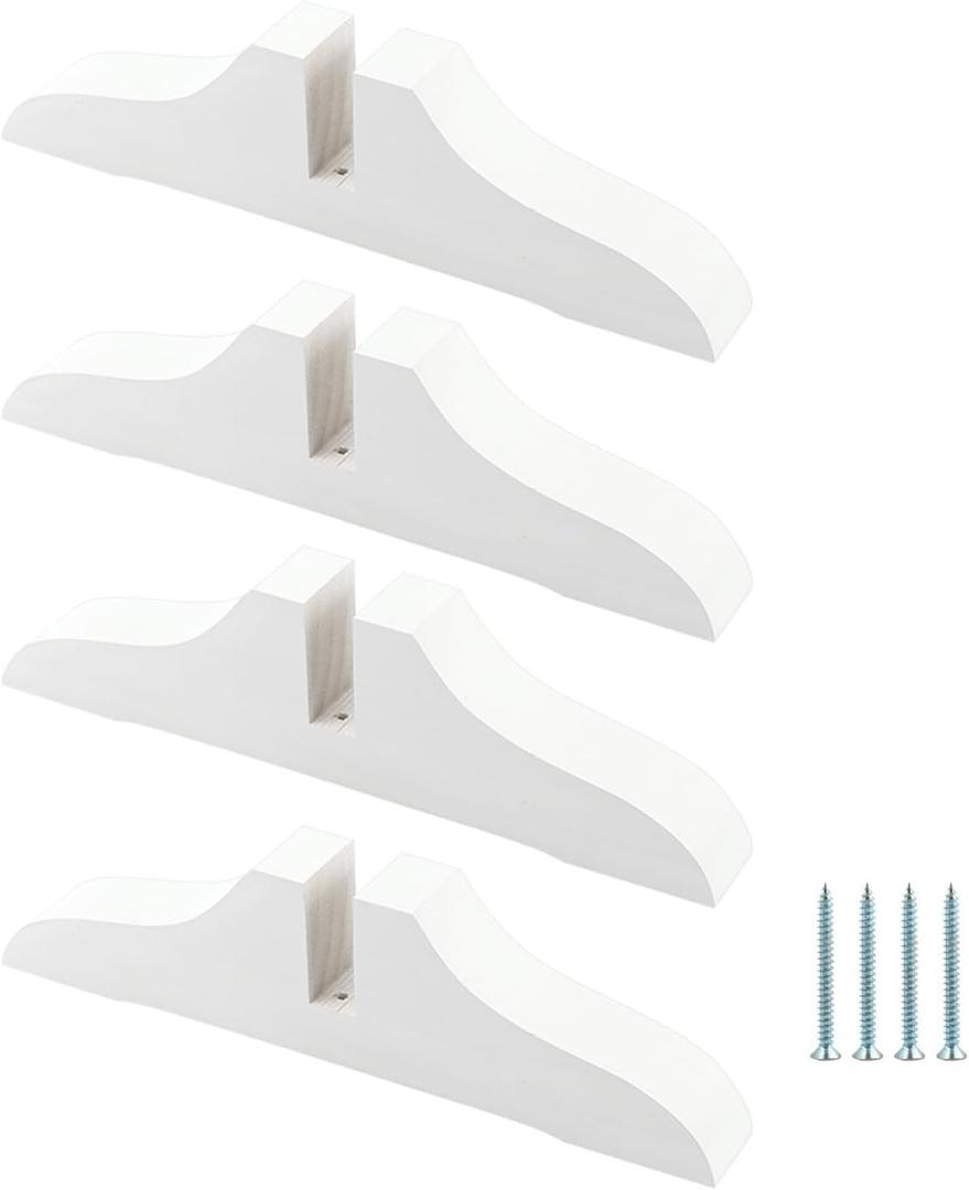 4pcs Folding Room Divider Stand, Room Dividers Screen Holder Feet Partition, Wooden Room Divider Stand with Screws, Folding Privacy Screen Holder for Hotel Home Office(White)