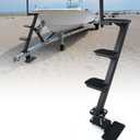 Heavy Duty Boat Trailer Steps with Safety Handle, Non-Slip Surface, Trailers Tongue Step Compatible with Most Deep V, Patent Pending, 4 Steps