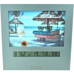 Large Display Retirement Countdown Clock and 4x6 Picture Frame, Countdown Retirement Clocks are Fun Gifts for Women Change Photo & Set Day Timer for Vacation Wedding Christmas Baby Birthday Halloween