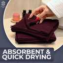 Luxe 6-Piece Hand Towel Set Soft & Absorbent Cotton, Hotel Quality, Quick-Drying, Easy Care, 16 x 28 in, Velvet Wine