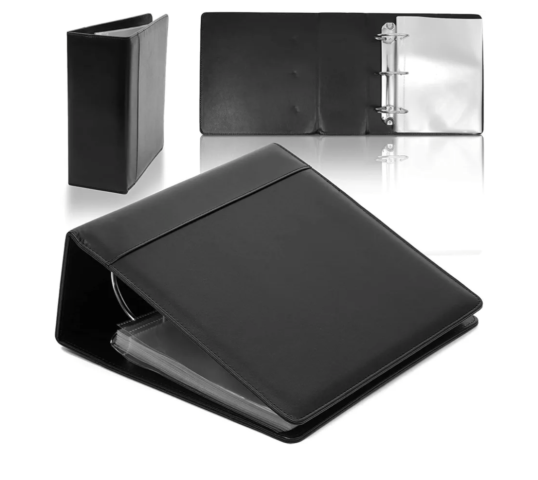 4-Inch Theater Binder with 30 Sleeves, 3-Ring Organizer with Clear Sheet Protectors for Gifts, Show-Bills Holder, 2 Pockets Per Sleeve (10x9.5 in)