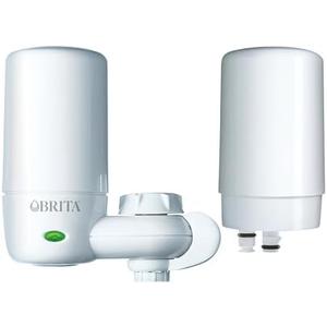 Brita Complete Faucet Mount Water Filtration System, BPA-Free Faucet Water Purifier for Sink, Reduces 99% of Lead, Filter Replaces 2,250 Plastic Water Bottles a Year, Lasts Four Months, Includes 1 System/2 Filters, White