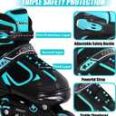 Nattork Blade Roller Skates for Boys with Light Up Wheel, Outdoor & Indoor Illuminating Black Inline Skates for Boys Little Kids Toddler Ages 5-8 4 5 6, Beginners, Large-Youth