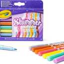 CRAYOLA Shimmer Markers (Pack of 8) | Eight Different Shimmering Tones Perfect for Home or School Art Projects | Colouring Pens & Markers | Ages 3+