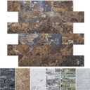 Art3d 10-Sheet Peel and Stick Backsplash PVC Wall Tile, Stickon Tile for Kitchen Backplash, Bathroom Vanities, Fireplace Decor, Laundry Table, Stair Decals in Rust Slate, Plastic-Sheets (11.4"x13.5")