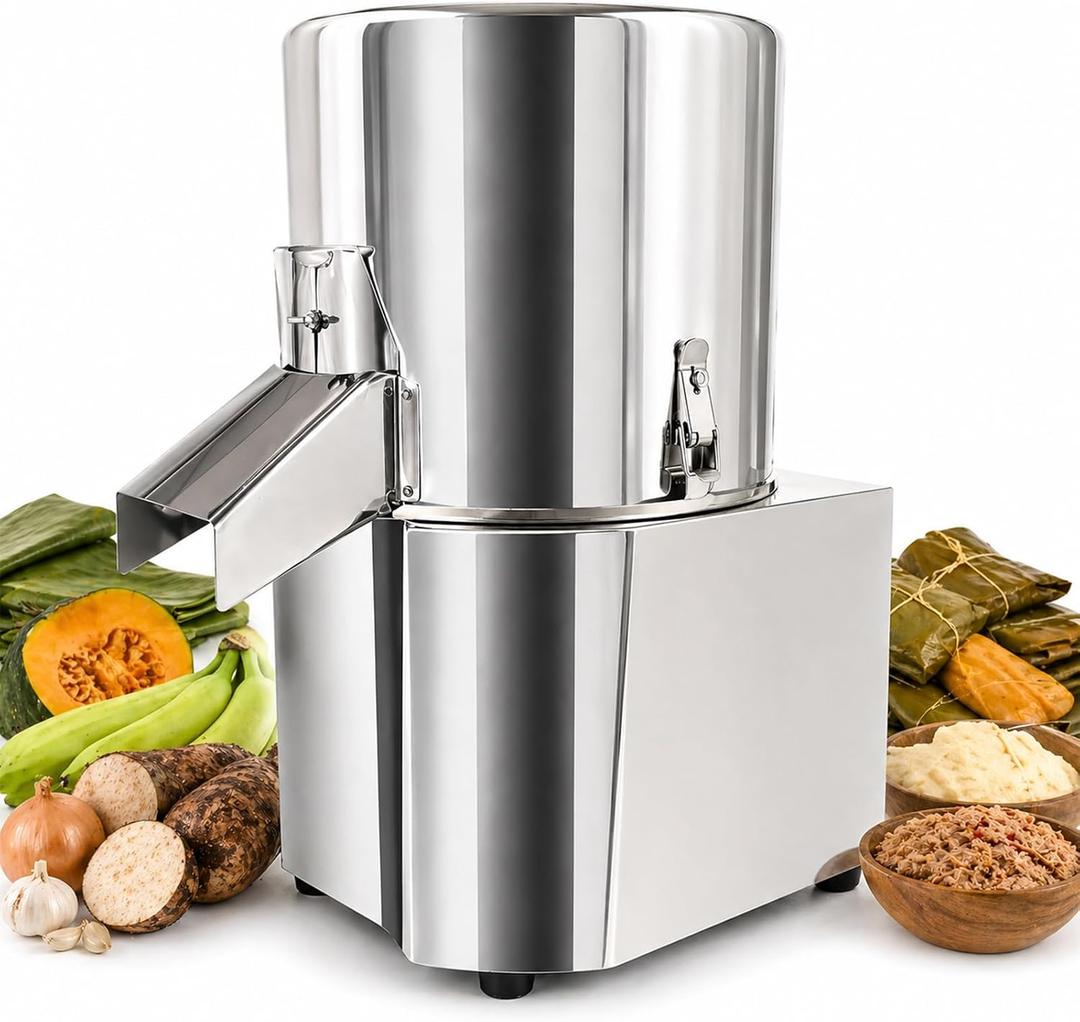 Electric Food Processor Pasteles Machine & Vegetable Chopper, 550W 120kg/h Commercial Meat Grinder, Stainless Steel Heavy Duty for Restaurant Home Canteen, 110V