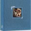 Lanpn Scrapbook Photo Album 8.5x11, Linen Window Design Cover Top Load 3 Ring Folder Binder Photobook Photo Book 8.5 x 11 inch with 30 Plastic Sleeves 60 Pages Blue