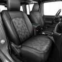 Seat Covers for Jeep Wrangler JL 4-Door 2018-2026 with Cup Holder | Full Coverage Custom Fit Waterproof Leather Car Seat Covers, Airbag Compatible, Factory Style Upgrade, Black Camo
