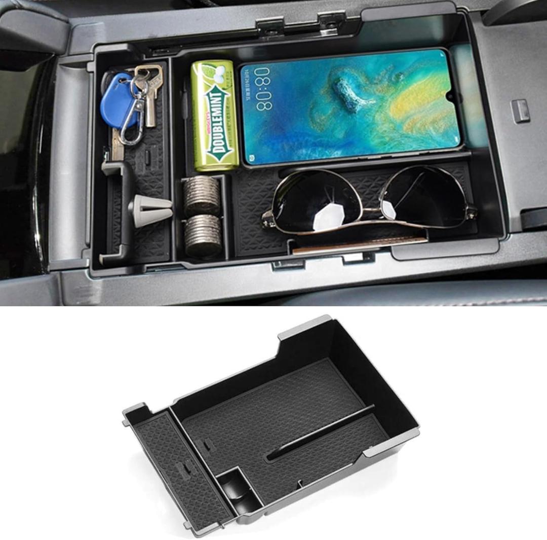 TTCR-II For MAZDA3 Center Console Organizer Tray 2019-2025 2026, Compatible with 2019-2025 2026 Mazda 3 Console Organizer (Only fit the Version which 1-hole of USB port Inside of Mazda3 Armrest Box)