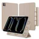 Dwopar for iPad Pro 13 inch Case M5/M4 2025/2024 (A2925/A2926/A3007), Auto Sleep/Wake and Magnetic Closure, Slim Trifold Stand Case, PU Leather Cover, Support Apple Pencil Pro, Oat Coffee