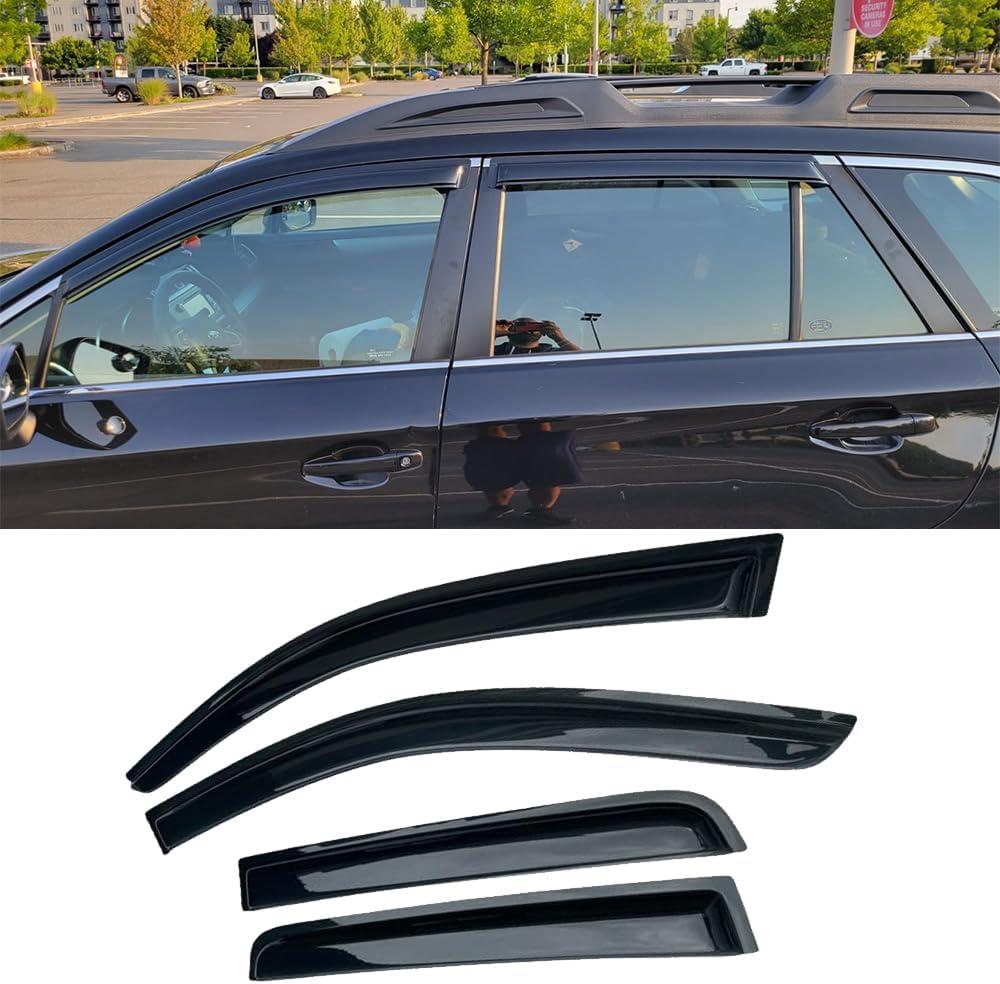Original Side Window Wind Deflectors fit for 2015-2019 Subaru Outback,4pcs Dark Smoke Window Visors Outside Mount Tape-On Nice Sun Rain Guards Set 94376