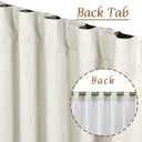 LAMIT 54 Inch Linen Full Blackout Window Curtains for Bedroom, Thermal Farmhouse Curtains Back Tab and Rod Pocket Privacy Protected Burlap Panels with White Liner, 2 Panels, 52 x 54 Inch, Ivory