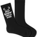 Funny Dad Uncle Grandpa Socks, Black Crew Socks for Family Men