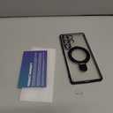 Compatible with Samsung Galaxy S25 Ultra Case with Magnetic Ring Stand [Compatible with Mag-Safe] [Full Camera Lens Protector] Plating Clear Phone Case for S25 Ultra 6.9", Black