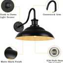 Dusk to Dawn Barn Light Outdoor, 16 Inch Farmhouse Wall Sconce, Vintage Exterior Wall Mount Lighting Fixture, Waterproof Black Lantern for Porch Garage, 16 Inch, 2 Pack