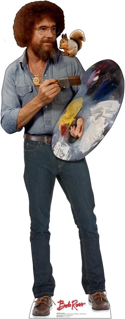 Cardboard People Bob Ross & Friend Life Size Cardboard Cutout Standup, One Size