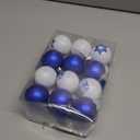 24 Pcs Hanukkah Hanging Ball Ornaments- Star of David Hanukkah Shatterproof Balls Ornament- White Blue Jewish Christmas Hanukkah's Ornament Balls for Tree Party Decorations