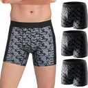 Carer Mens Incontinence Underwear, Washable Reusable Breathable Leak Proof Underwear for Men Boxer Briefs for Bladder Leakage, 80ml Absorbent Pad Breathable Waterproof 3 Pack, Medium (Black/Black/Black)