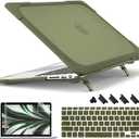Mektron for MacBook Air 13 Case A1466 A1369, [Heavy Duty] [Dual Layer] Hard Case Cover with TPU PC Bumper for MacBook Air 13.3-inch (2010-2017) w/Keyboard Cover Screen Protector, Avocado Green