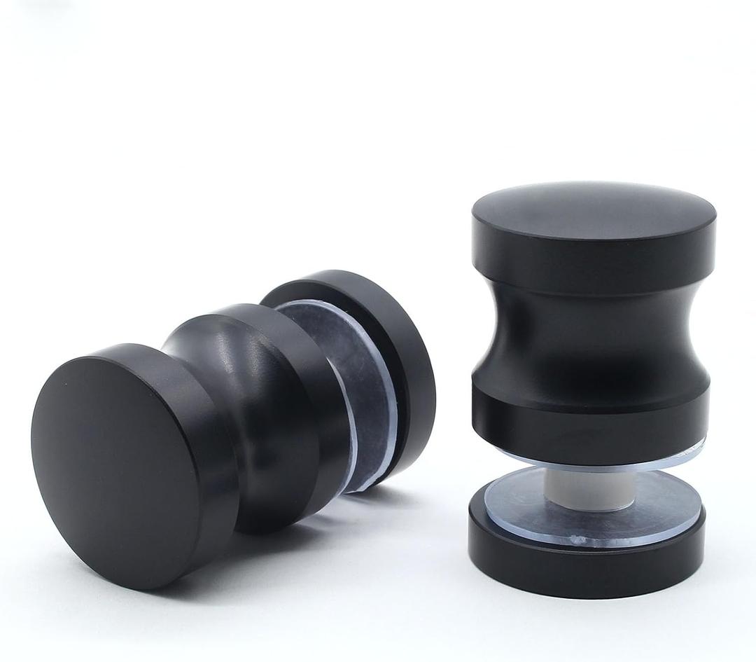2 Pack Shower Glass Door Handle, Stainless Steel Shower Doors Knob One Sided Pull Hardware for Bathroom Glass Doors (Black)