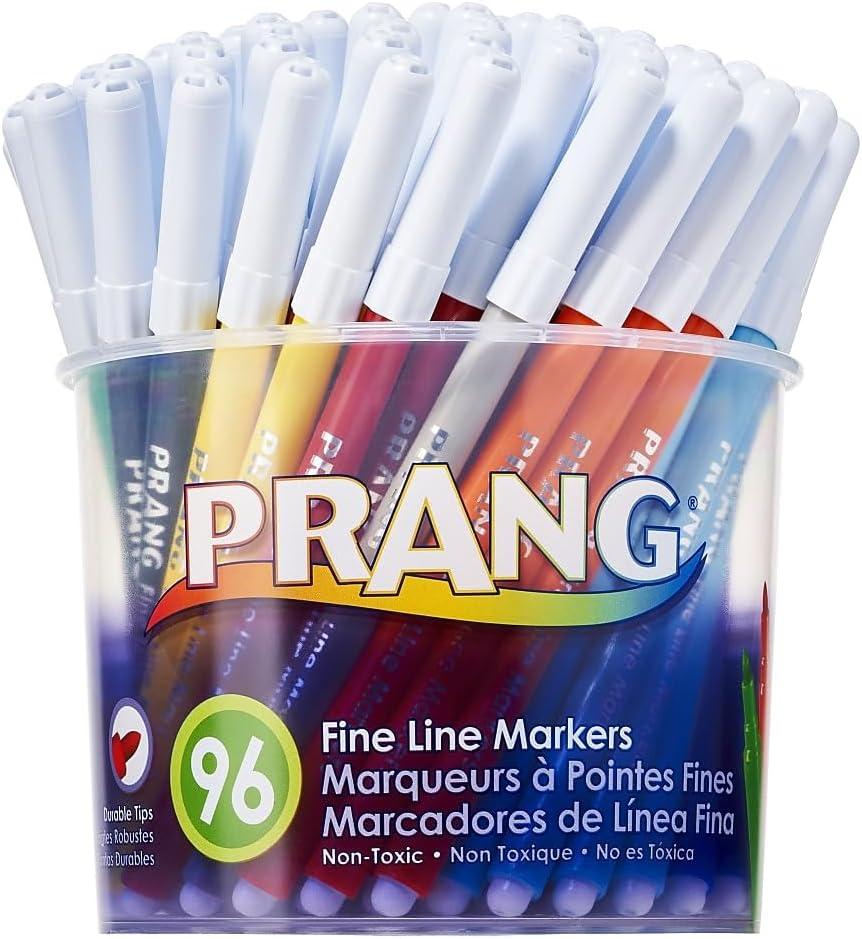 Prang Classic Art Markers, Fine Tip, 12 Assorted Colors, 96 Count (80796)