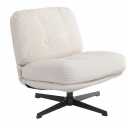 HollyHOME Modern 360°Swivel Accent Chair, Upholstered Comfy Reading Chair, Fabric Lazy Chair  Metal Frame Lounge Sofa Chair for Living Room, Bedroom, Balcony, Beige