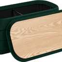30" Velvet Storage Ottoman Bench with Wooden Tray Lid, Folding Large Upholstered Ottoman Footstool for Living Room, Rectangular Padded Foot Rest for Bedroom Living Room Dorm, Bottle Green