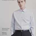 Calvin Klein Men's Regular Fit Non Iron Herringbone Button-Down Shirt (White, M)