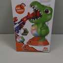 Movable Dinosaur Shooting Toys for Kids 5-7 with 2 Air Pump Gun, Target Shooting Games with LED Score Record, Light & Sound, 24 Foam Balls Competition Game Gift for Boys and Girls 3 4 5 6 7+ (Green)