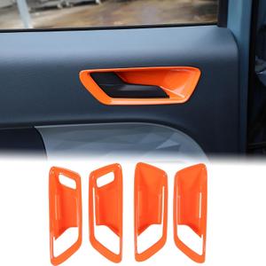 Aunginsy Car Inner Door Handle Bowl Cover Trim Compatible with Ford Maverick 2022-2025 Car Front Rear Side Door Handle Bowl Frame Panel Trim Covers Decoration Stickers Protector Interior Accessories (Orange)