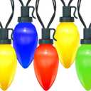 Solar Vintage Christmas String Lights Globe Outdoor Lights 50 LED with 8 Lighting Modes for Patio,Camping,Backyard and Party Decor Multicolor