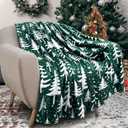 Christmas Tree Throw Blanket 50x60 Inch Merry Christmas Green Blankets Soft Lightweight Cozy Plush Blanket for Holiday Xmas Decor Gifts