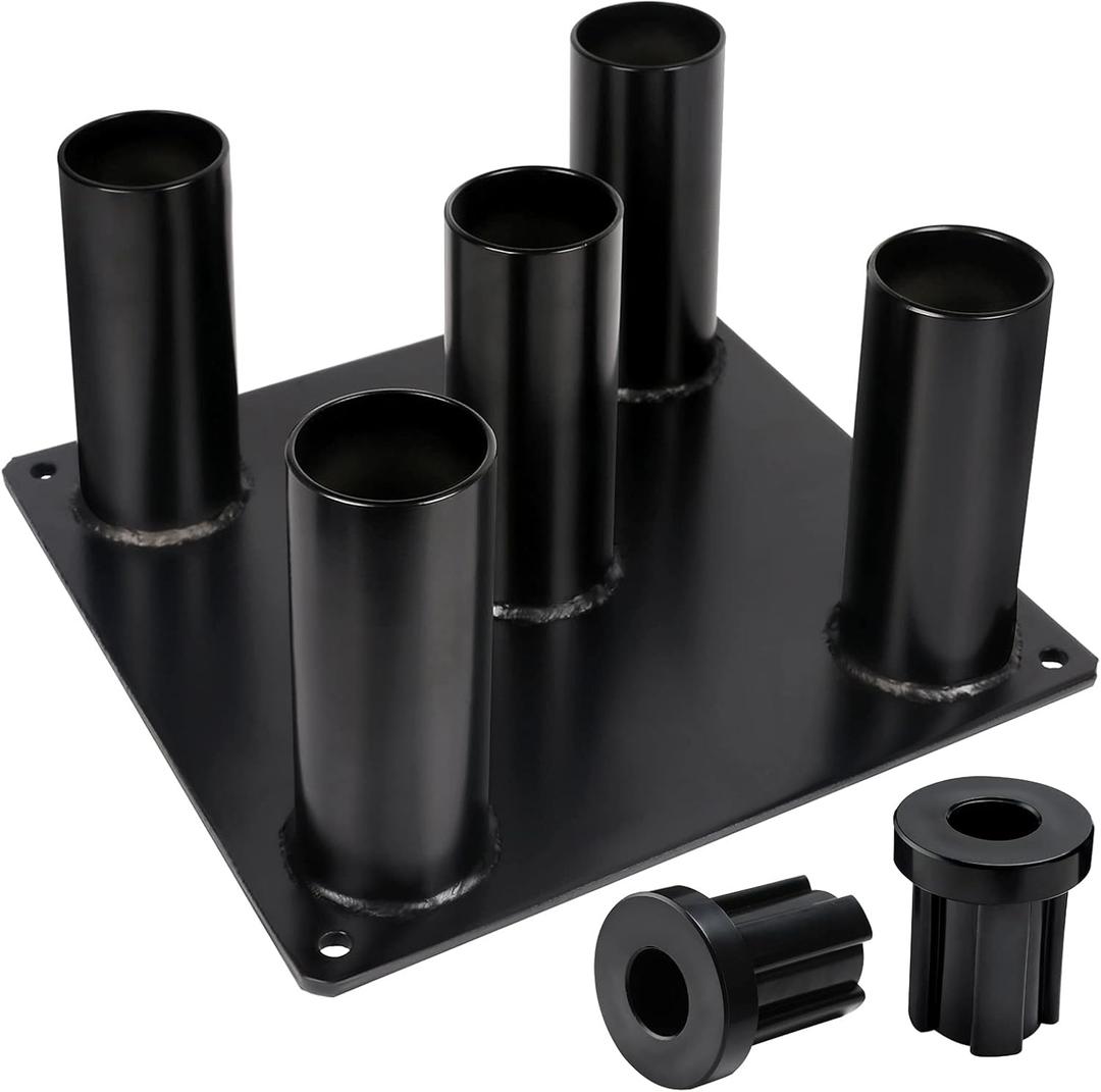 Eapele Barbell Storage Holder for 1" and 2" Olympic Bars EZ-Bars Trap Bars (5 Bars)