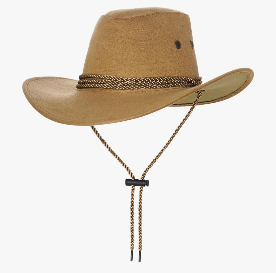 Unisex Faux Felt Cowboy Hats for Women and Men Western Hat Cowboy Sun Hat Wide Brim Cap Vintage Cowboy Costume