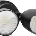 15W LED Flood Light Outdoor, 1500 Lumen Exterior Security Lights, 3000K/5000K Light, IP65 Waterproof, Dual-Head Wall/Eave Mount Flood Light Energy Saving for Garage, Patio, Yard (Black)