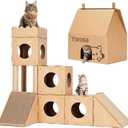 cat House &House Scratching Board Climbing Post/cat Tree Corrugated Cardboard Playhouse
